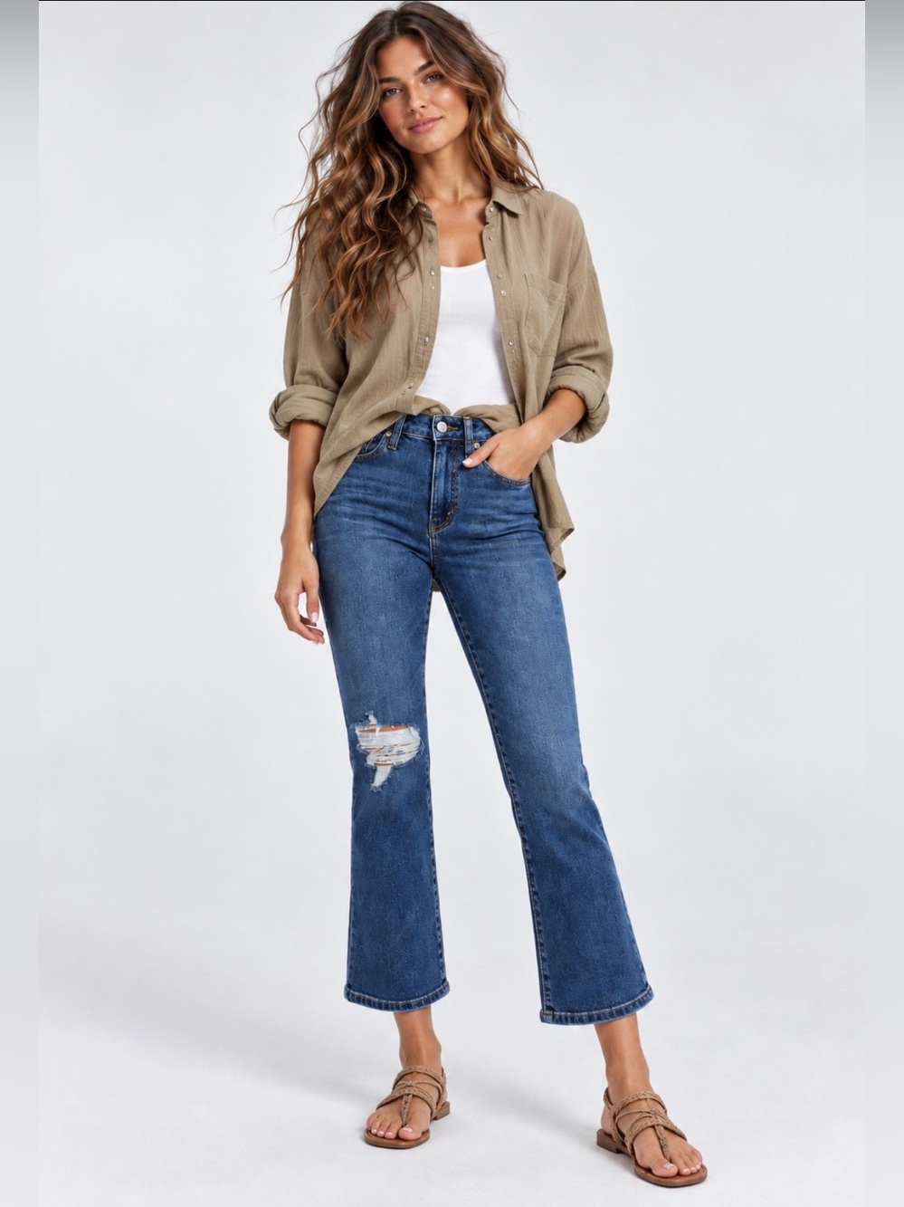 NWT Good American Good Legs Skinny Cropped Cashmere Jeans